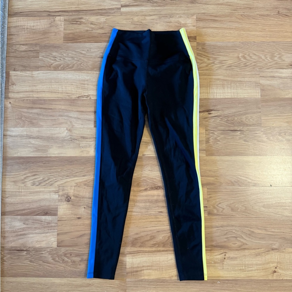 Splits59 Blue and Yellow Stripe Leggings